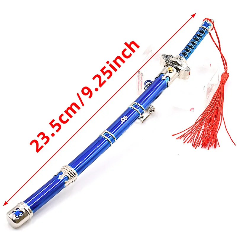 23ซม.หมอผีญี่ปุ่นอะนิเมะโลหะอาวุธรุ่นBouncingกระโดดดาบหัตถกรรมKatanaของเล่นเครื่องประดับคอลเลกชัน