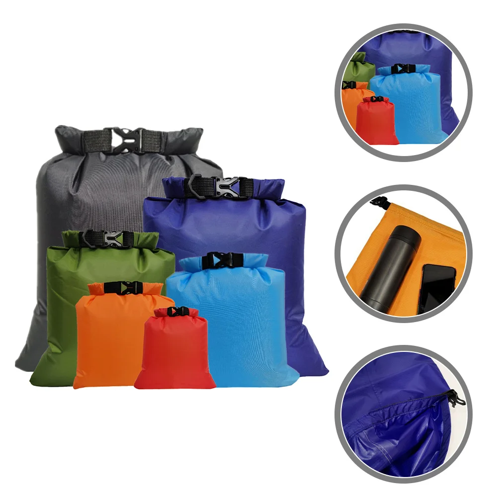 6Pcs Multipurpose Dry Bag Waterproof Outdoor Storage Pouch for Camping Hiking Backpacking Adventure Gear Organization
