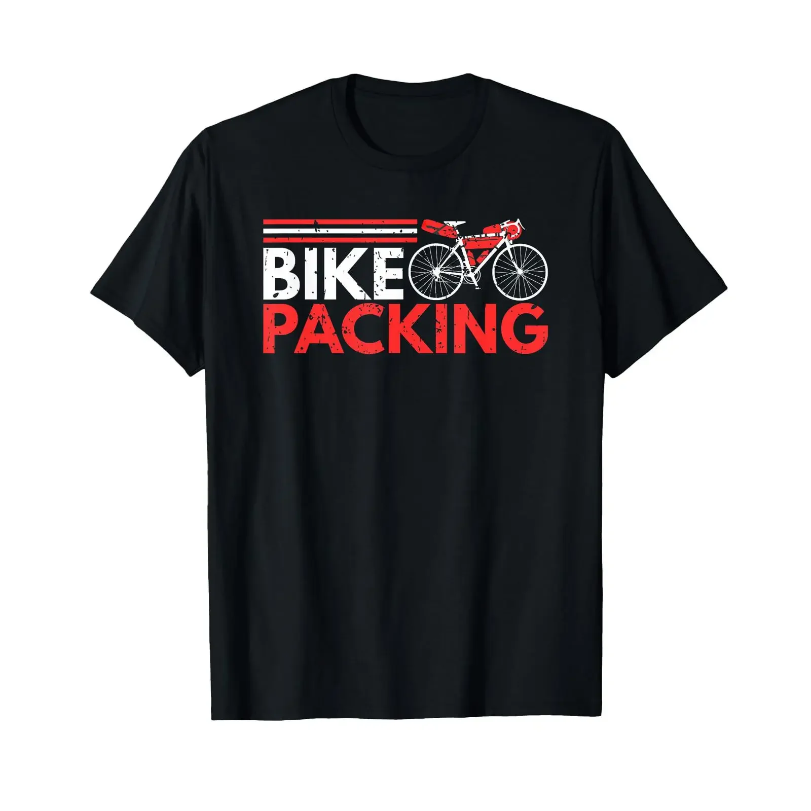 Bikepacking Gear Setup T Shirt black vintage Washed Top For Everyday Wear graphic Stylish Casual Versatile Unisex Slightly