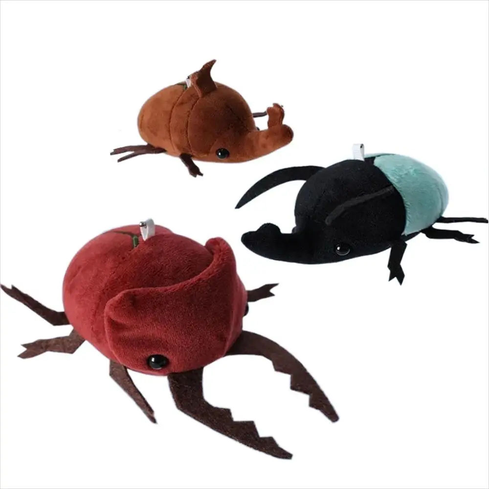 Regalo de Navidad lindo bolso colgante cumpleaños 10cm escarabajo pequeño muñeco de peluche insecto llavero de peluche insecto colgante llavero de insecto