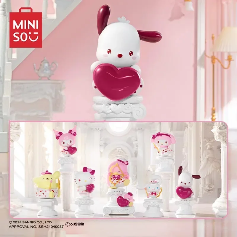 MINISO Sanrio Cupido Série Amor Caixa cega para crianças, boneca Anime, decoração, My Melody, Hello Kitty, Kuromi, Pachacco, presente de aniversário