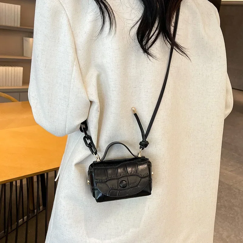 

Mini Crocodile - Pattern Small Square Bag,Korean - Style, High-End, Niche Cross - Body Bag, Fashionable and Simple Shoulder Bag