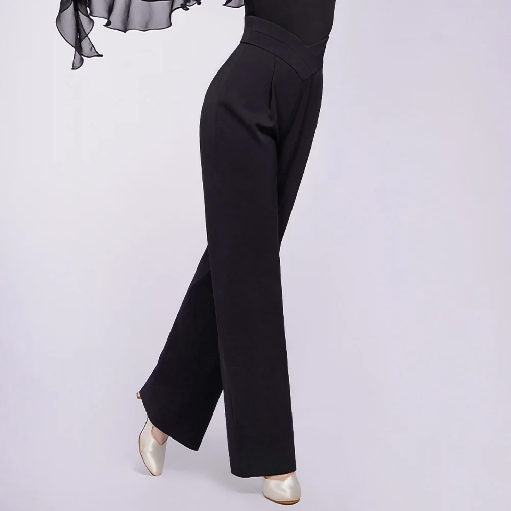 نمط جديد السراويل اللاتينية الرقص السراويل الرياضية السراويل الخامس على شكل واسعة الحواف الدنيم المرأة السامبا التخسيس السراويل المستقيمة #5