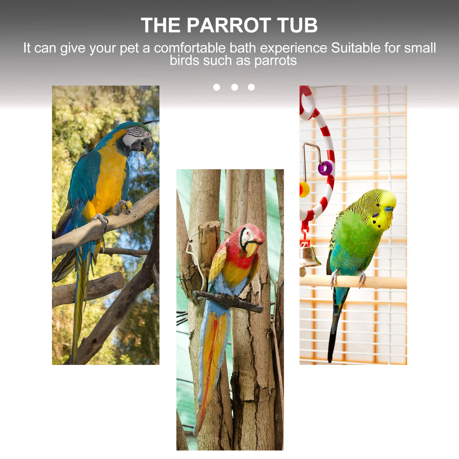 

1Set Parrot Bathing Basin Durable Plastic Bird Bath Box Small Birds Cage Accessory Bird Shower Tub Parrot Bath Box