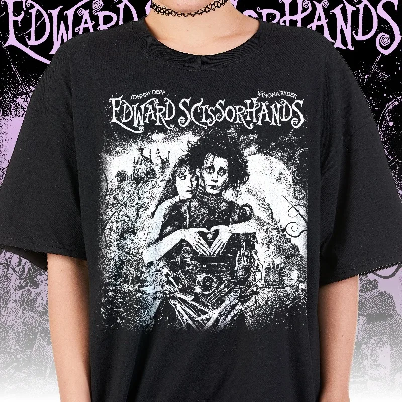 Edward Tshirt Johnny Depp Tshirt Winona Ryder Horror Shirt Summer Men's and Women's Loose and Breathable T-shirt Top
