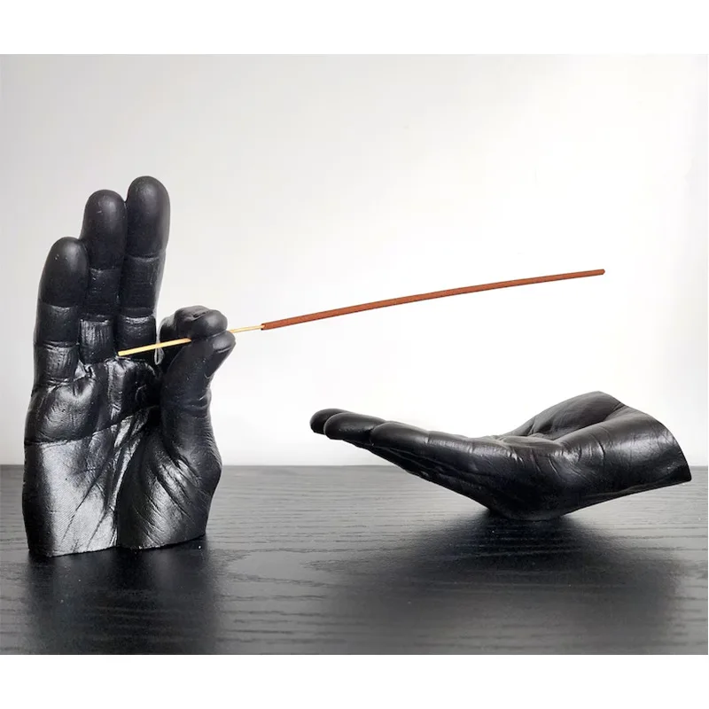 

2pc Hand Incense Stick Holder Ash Catcher Resin Gesture Incense Burner Home Office Meditation Yoga Relaxation Home Decoration