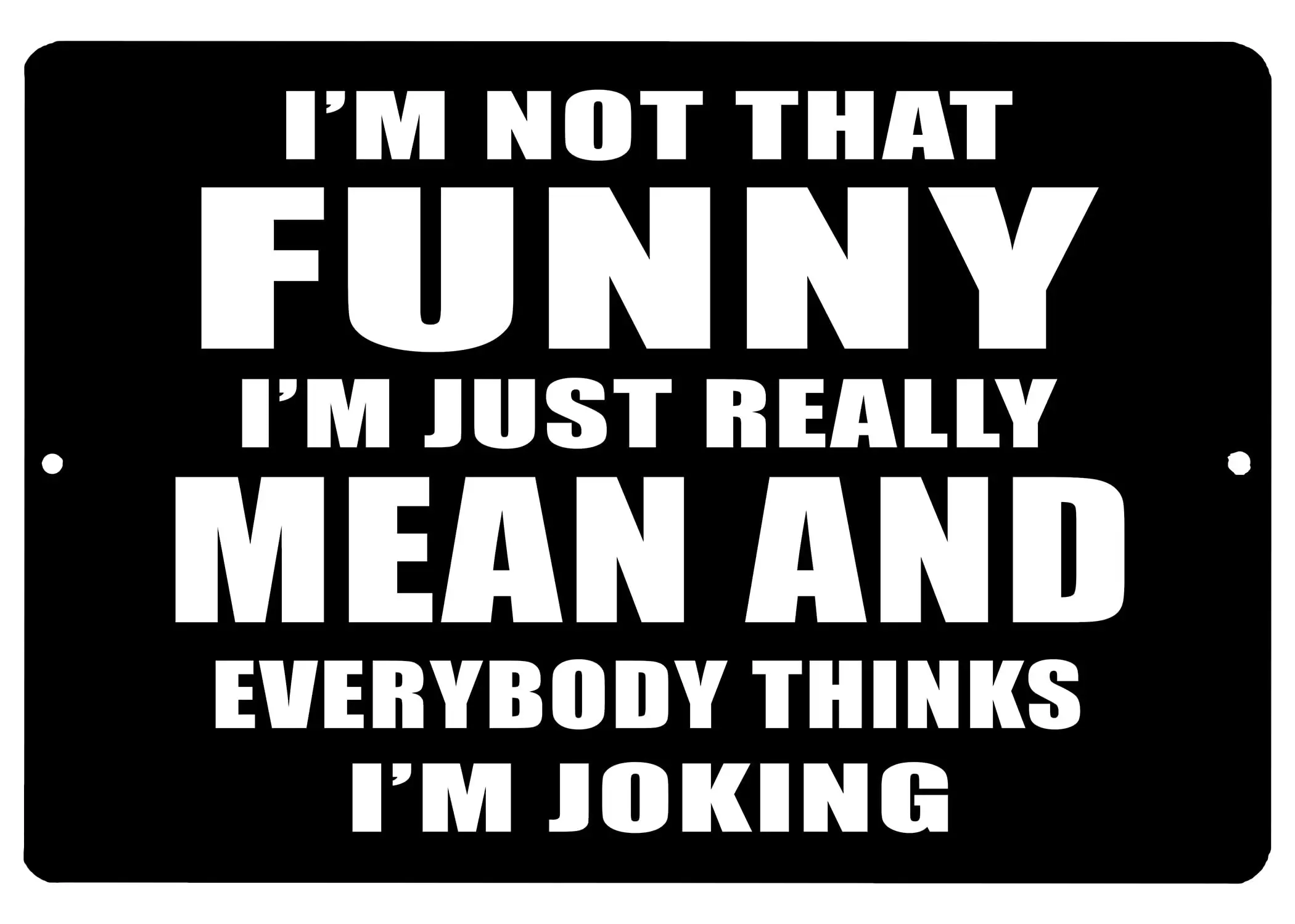 Funny Sarcastic Metal Tin Sign Wall Decor Man Cave Bar Office Garage Shop I'm Not That Funny I'M Just Really Mean and Ev