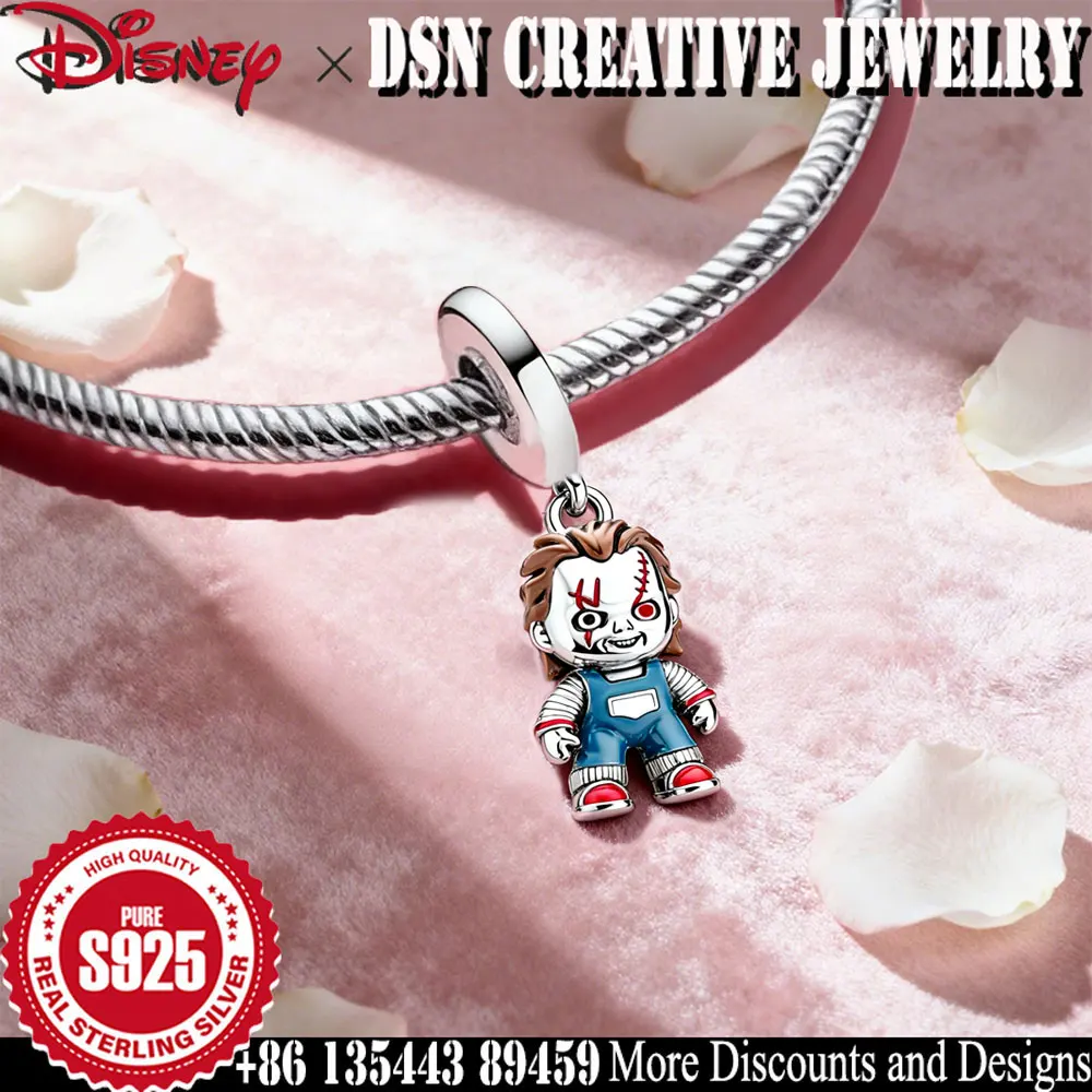 

DSN Disney 925 Silver Charm Ghost Doll creative beads for bracelet Child's play dangle charm Jewelry accessories Halloween gifts