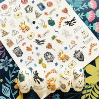 Pegatinas 3d de personajes mágicos de dibujos animados para decoración de uñas, plantilla de calcomanías, herramienta de decoración de uñas diy, novedad de TSC-073