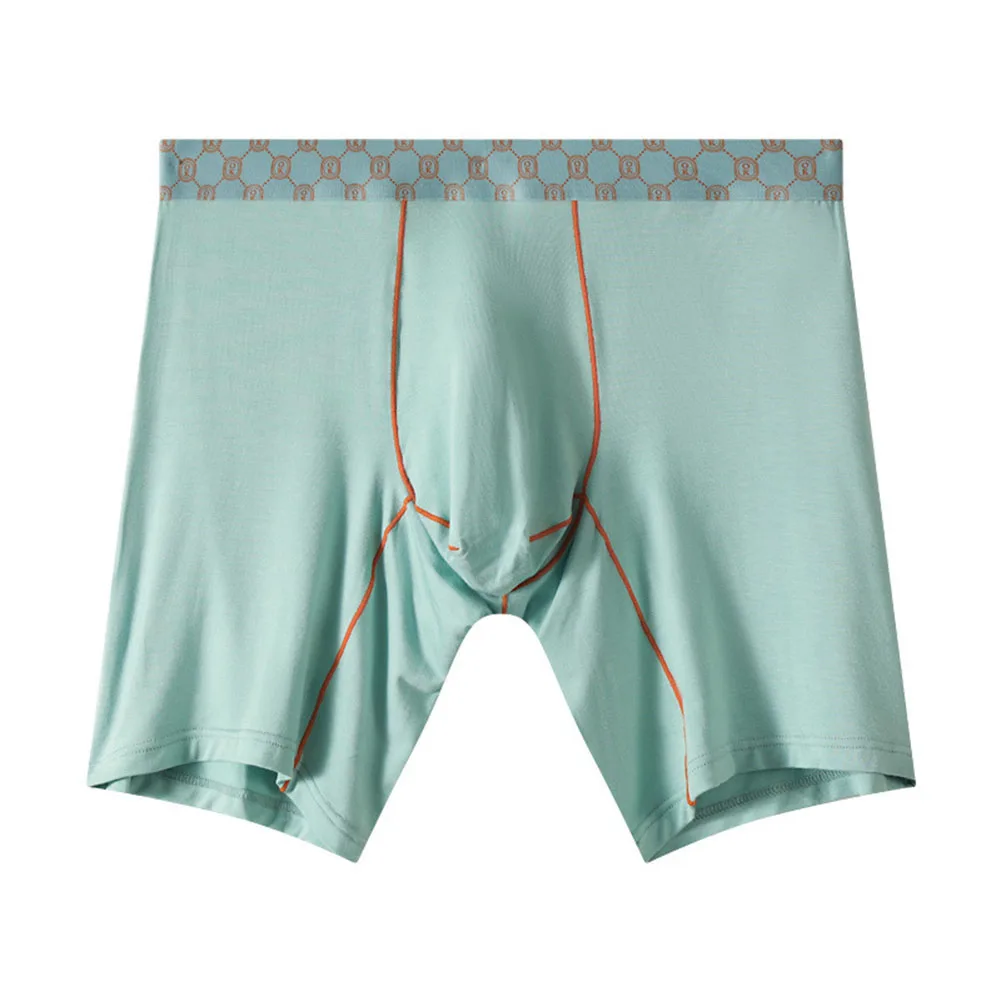 سراويل داخلية طويلة الساق منتفخة بوكسر للنوم 2XL ينطبق على الاستخدام الليلي نمط مثير من الحرير الجليدي عالي التمدد