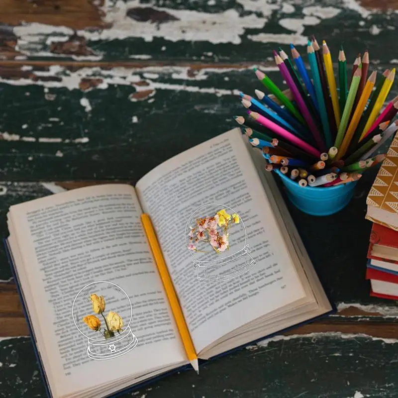 الإشارات المرجعية المجففة الشفافة ، مجموعة الإشارات المرجعية التي تصنعها بنفسك مع الزهور ، أدوات مكتبية لمحبي القراءة ، الأيدي ، 20.