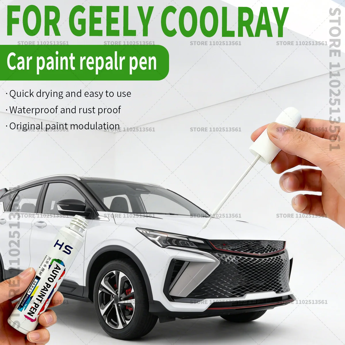 For GEELY COOLRAY Car Paint Repair Pen Restores Original Factory Paint Finish White 155 Red Lightning White Awakening Blue 230