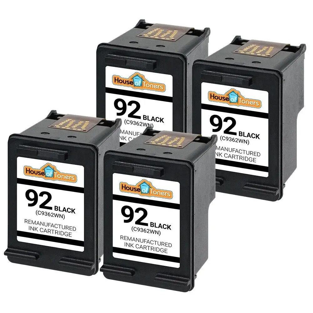 4 PK #92 C9362WN Black Ink Cartridge fits HP Officejet 6310 6310v 6310xi