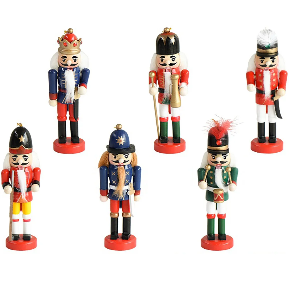 

6 Pcs Nutcracker Soldier Xmas Pendants Supplies Scene Layout Tree Ornament Hanging Ornaments Decor