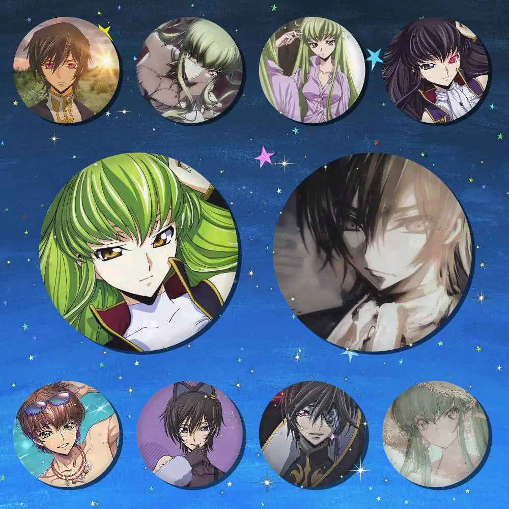 A-Code Geass Art Badges Button Round Creative Pin Brooch Badge Bag Decor Accessories Fans Collect Friends Gifts