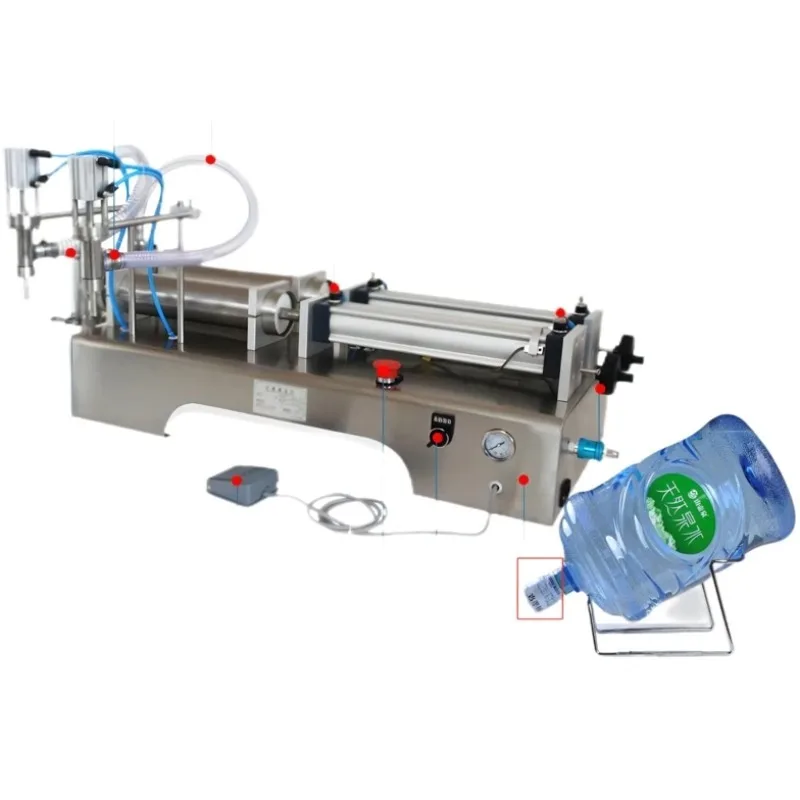 

5 GALLON 18.9L DRINK WATER FILLING LINE 100-200BPH Pneumatic Horizontal Filler With Double Nozzle Without Hopper