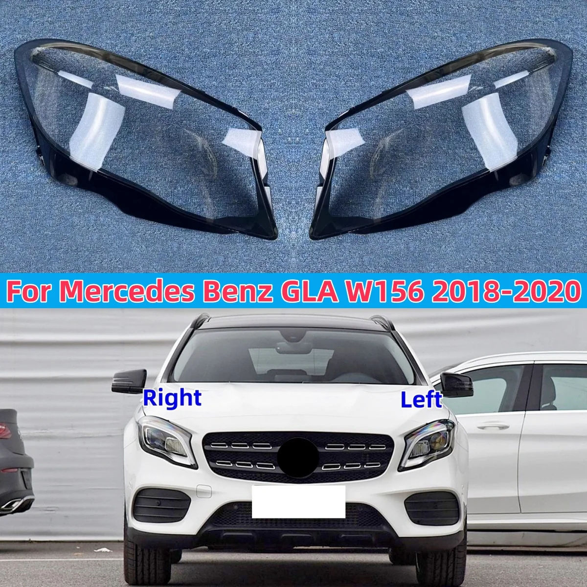 

Для Mercedes-Benz GLA W156 2018 2019 2020 абажуры для фар, крышка объектива, абажур в виде ракушки