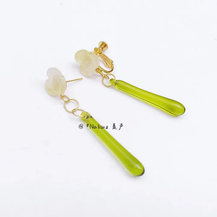 Anime Nu: Carnival Olivine Metal Earrings Take Photo Props Accessories Cosplay Ear Clips Acrylic Copper Xmas Gifts