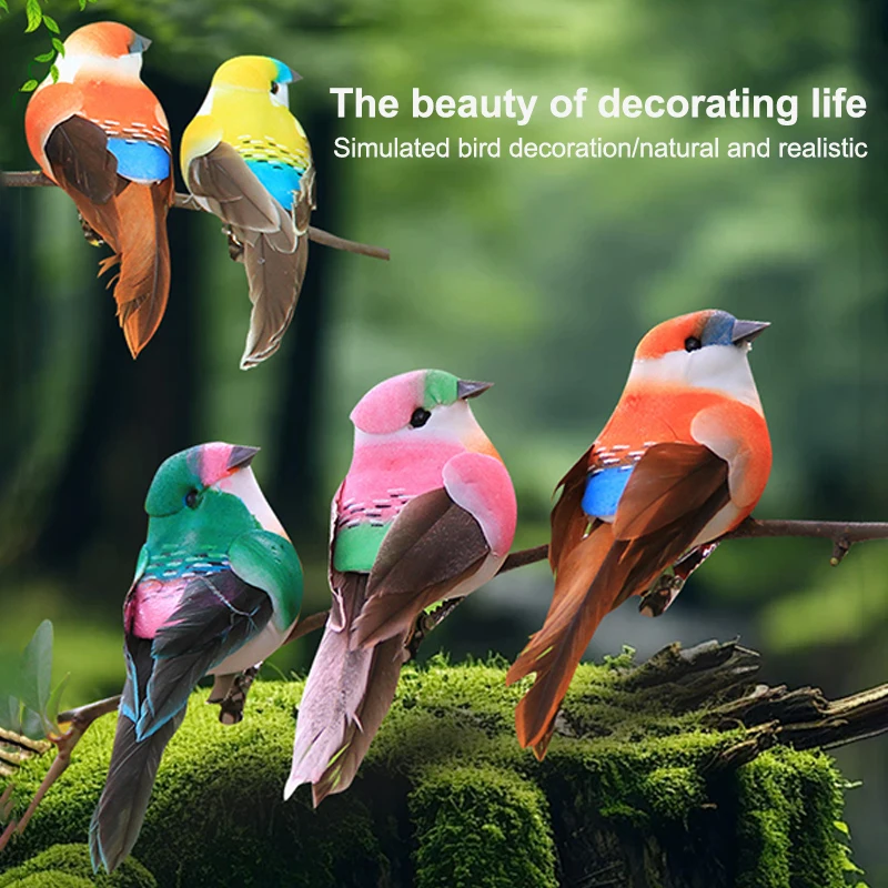 1PC Artificial Bird Foam Animal Simulation Feather Model Cute Fake Tit for DIY Crafts Home Garden Ornamental Decoration