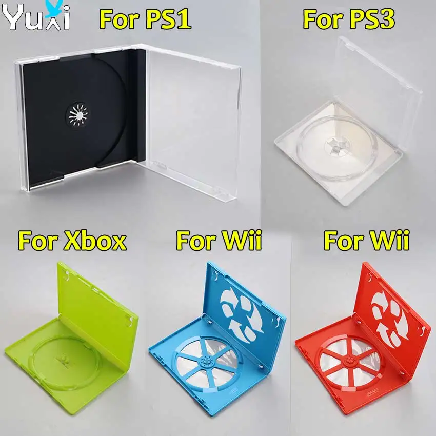 

YuXi 1pcs CD Game Case Cover Protective Box For PS1 PS3 Game Disk Holder CD DVD Discs Storage Box For Xbox Wii