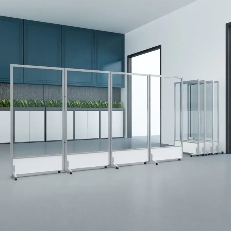 Shengli office with mobile screen acrylic partition simple modern simple folding push-pull assembly pulley partition