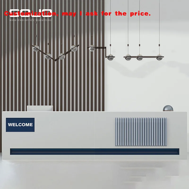 

custom.Modern Wood Company Reception Desk New Arrival Hotel Gym School Hospital Supermarket Use