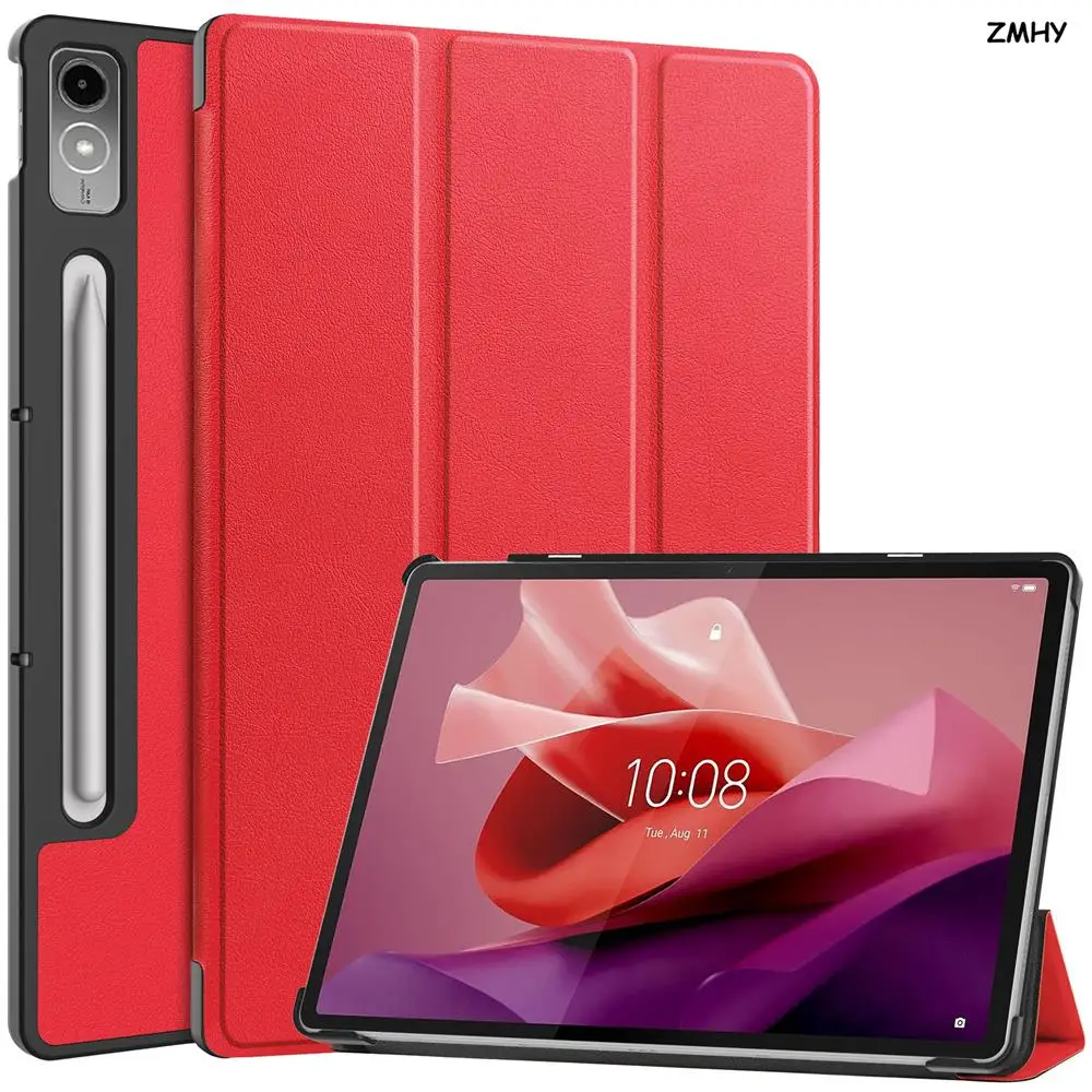 

Tablet Case for Lenovo Pad Pro P12 TB370 12.7" Leather Auto-sleep/Wake Up Function Standing Angle Drop-proof Protective Shell