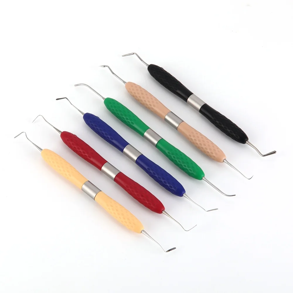 

6Pcs/kit Dental Resin Filler Aesthetic Restoration Kit Fit for Lm Resin Knife Plastic Dresser with Silicone Handle High Quality