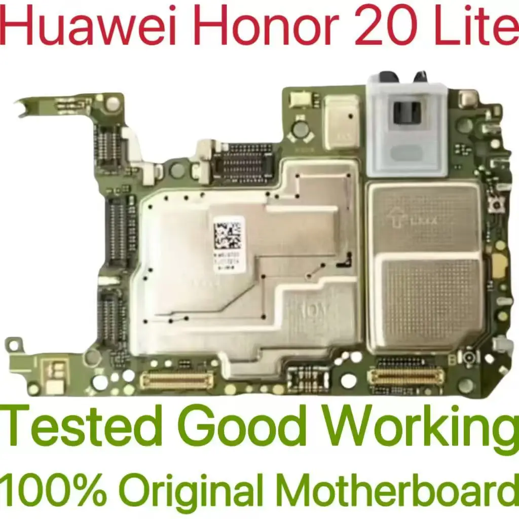 Original Unlocked Main Board For Huawei Honor 20 Lite Mainboard Motherboard Unlocked With Chips Circuits Flex Cable