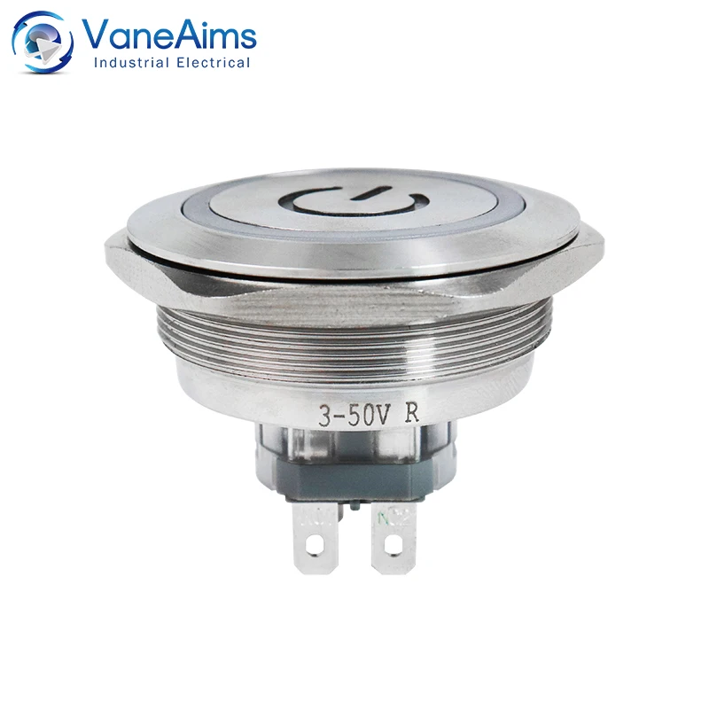 25mm 30mm 40mm Metal Button Switch 15A High Current 220V 24V 12V Reset Self-locking Waterproof Button Power Start Switch On Off