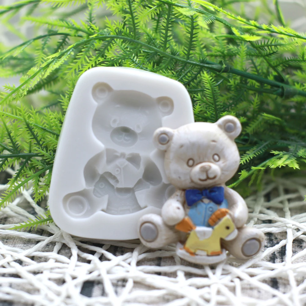 3D Bear Series Silicone Mold Candy Clay Resin Mould Fondant Molds Baby Birthday Cake Decorating Tools Chocolate Gumpaste Moulds