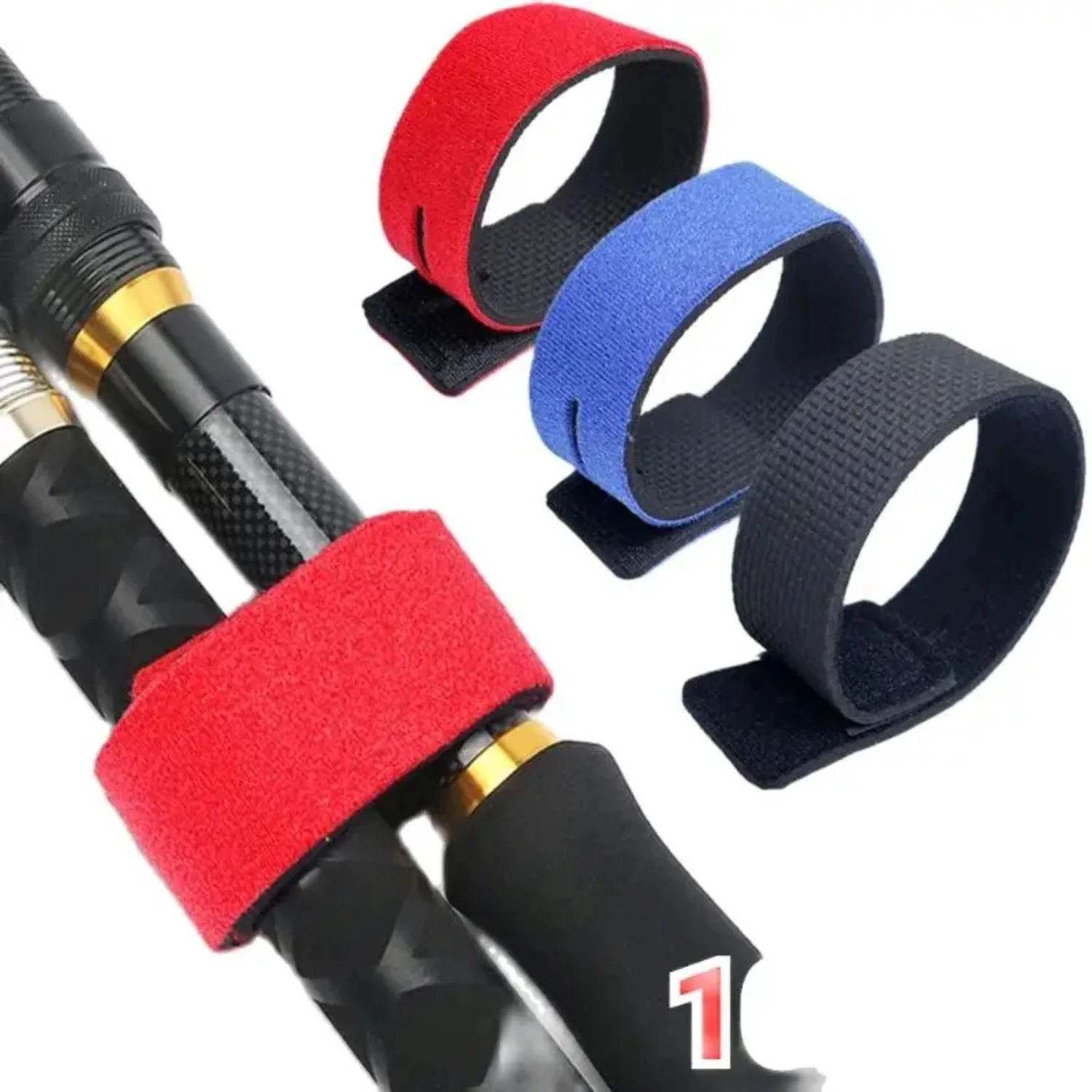 Fishing Rod Tie Holders Straps Fastener Hook Belts Loop Cable Cord Ties Belt Elastic Wrap Band Outdoor Fishing Tools