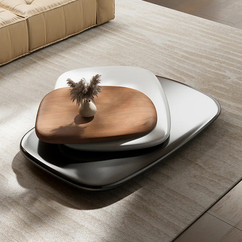 

Designer living room rotating special-shaped coffee table high-end modern minimalist Italian creative Internet celebrity villa