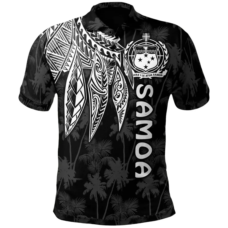 Polo con estampado en 3D para hombre, estilo Tribal de samoana americana, abrigo NACIONAL DE samoana, gráfico, Tops, novedad de verano