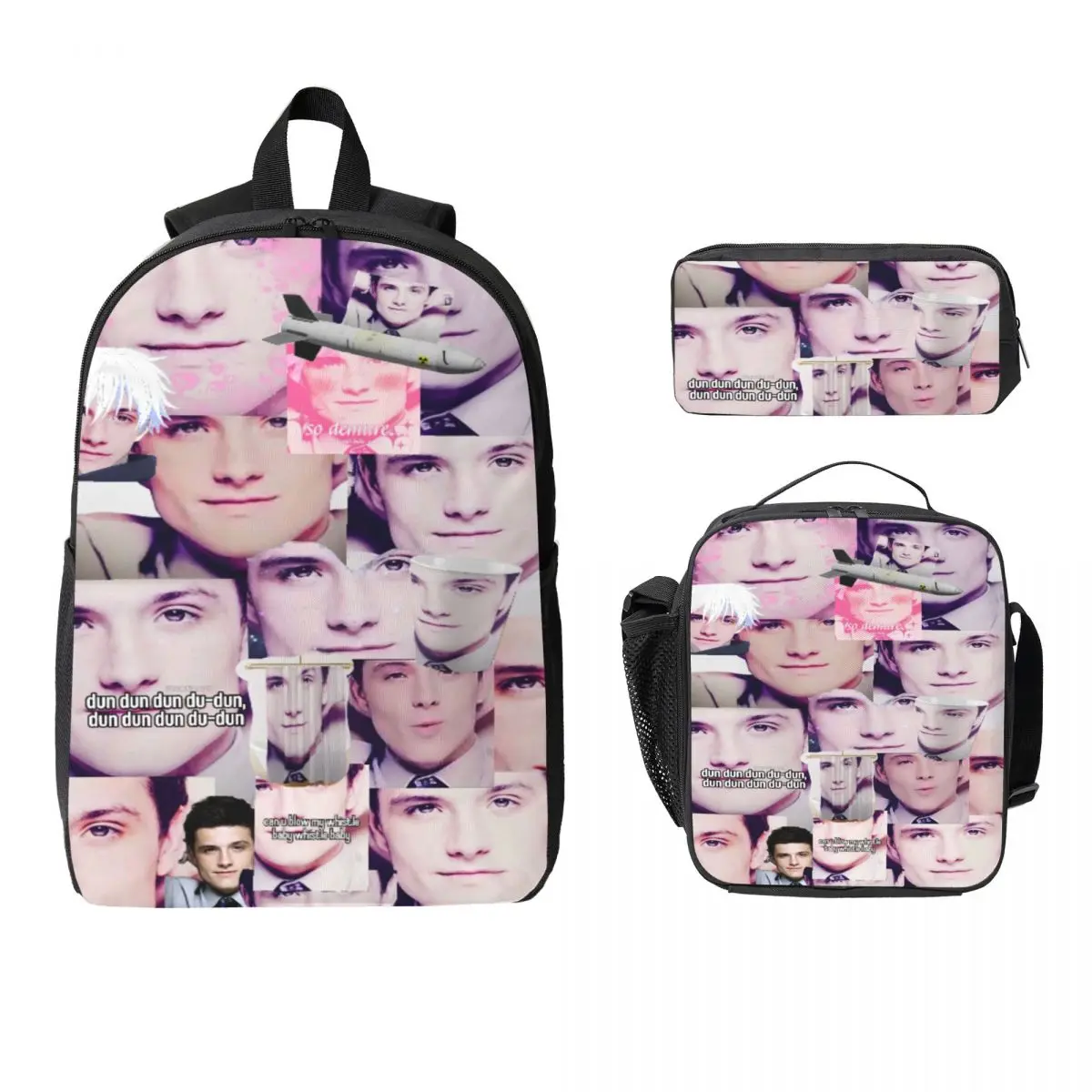 

Детский рюкзак Josh Hutcherson, ланч-бокс, пеналы для мальчиков и девочек, рюкзаки для детского сада, Kawaii, школьный рюкзак, набор книг