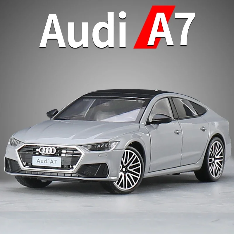 1:24 アウディ A7 おもちゃの車モデルダイキャスト合金車両ミニチュアプルバックサウンド & ライトドア開閉可能なコレクションギフト少年子供のため