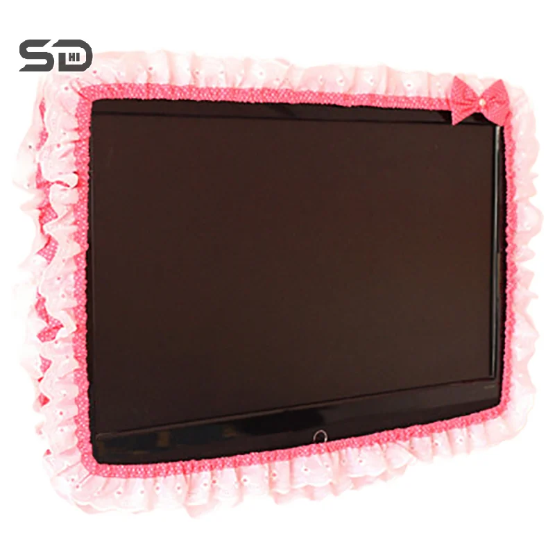 24-38 Inch TV Dust Cover Computer Monitor Protection Stick Wall-Mounted Desktop Curved Screen Soft Fabric Craft Sleeve