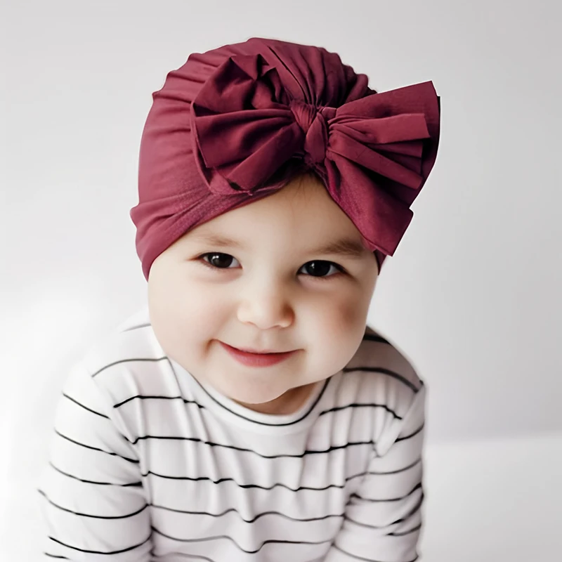 

Newborn Baby Turban Hats Bow Baby Infant Beanie Breathable Toddler Cap for Baby Girls Hair Accessories Kids Headwraps
