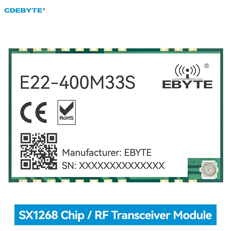 Радиочастотный модуль LoRa SX1268 433 МГц 33 дБм, печатное отверстие стандарта SMD, 16 км, высокоточный TCXO беспроводной передатчик и приемник