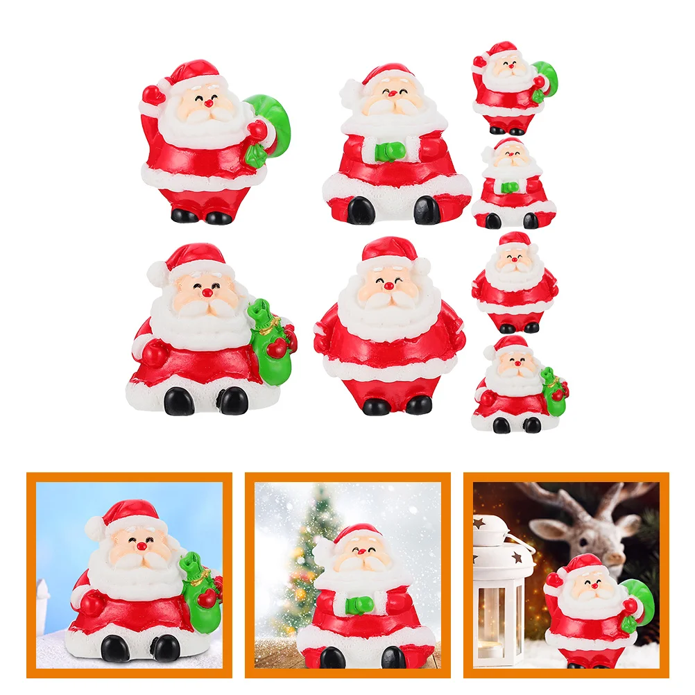 Christmas Miniature Ornament Micro Landscape Santa Claus Lovely Figure Tiny Figures Decorate Resin