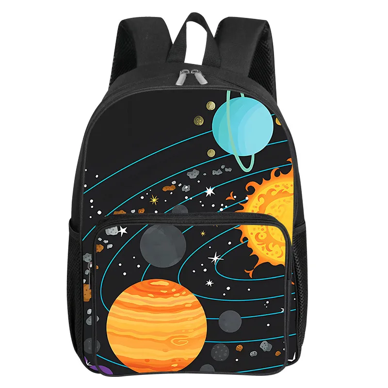 

Cosmic Planet Pattern Square Front Pocket Backpack for Boy and Girls Best Gifts 3D Cartoon SchoolBags for Children