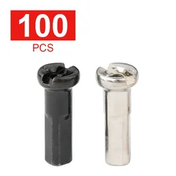 100PCS Brass Spoke Nipples 14G 13G 12G MTB Road Bicycle Wheel E-bike Scooter Rim Caps CU Nuts Copper Parts Coated Silver or Blac