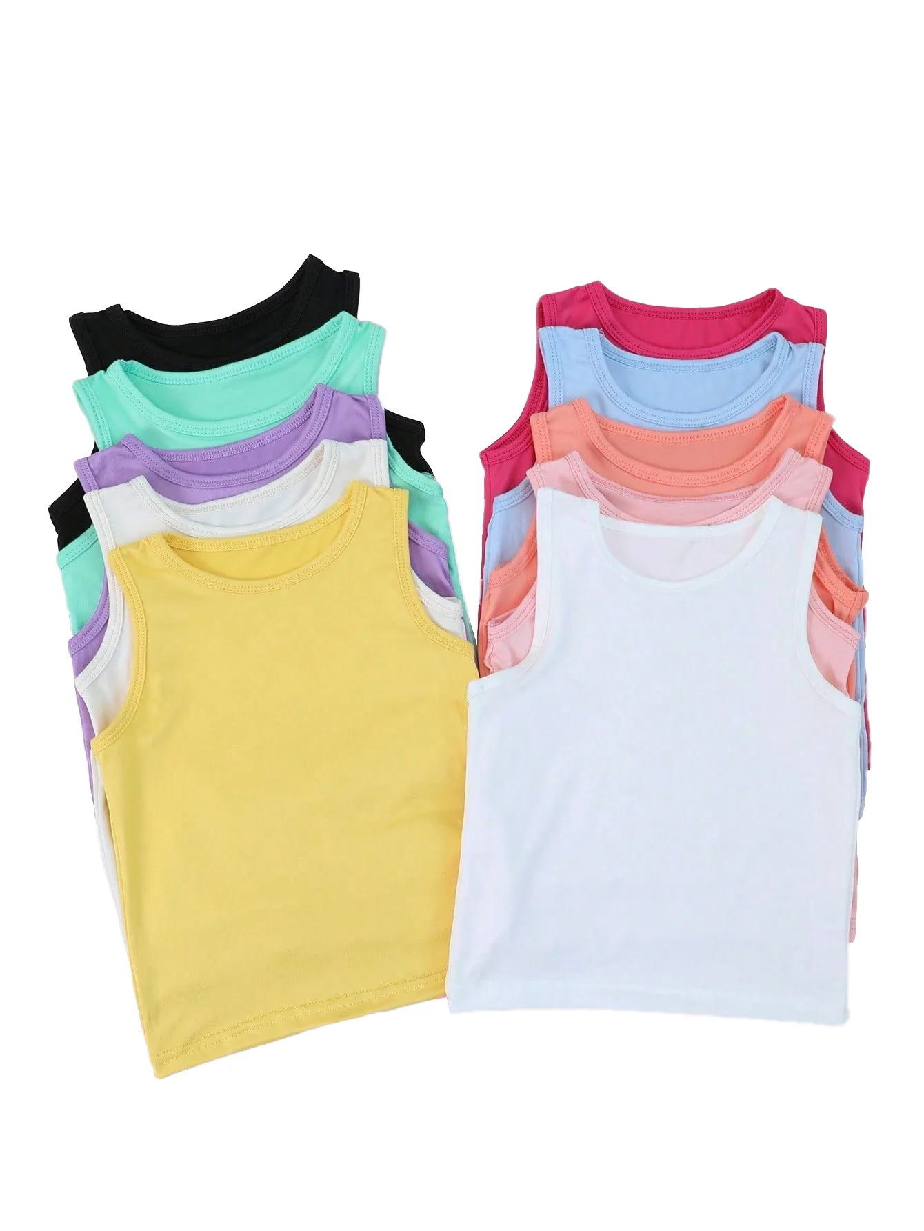 1Pcs Summer Candy Color Kids I-Shaped Vest,Soft and Breathable Girls' Tank Top Suitable for Children Aged 1-9 Years Old Wear