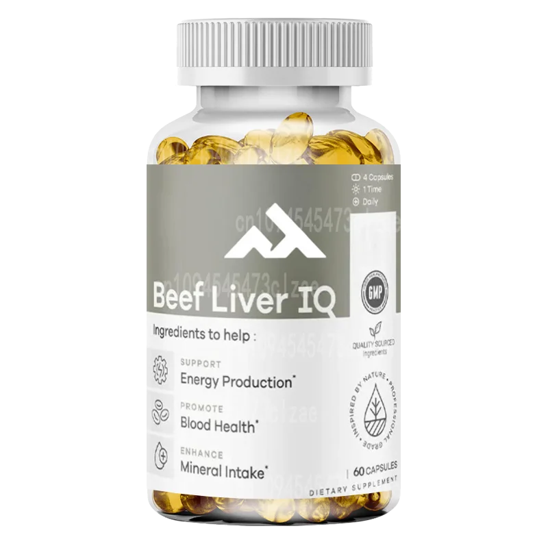 Cow Liver Capsules - Supports Energy Production - Natural Iron, Copper, Vitamin A and Vitamin B - Highly Absorbent -60 Capsules