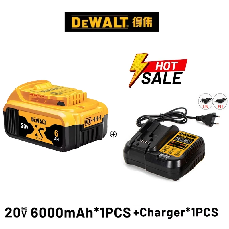 5Ah/6Ah 100% Original DeWalt 20V Battery 18650 DCB200 Replacement Battery Compatible With Dewalt 18V/20V Tools Battery