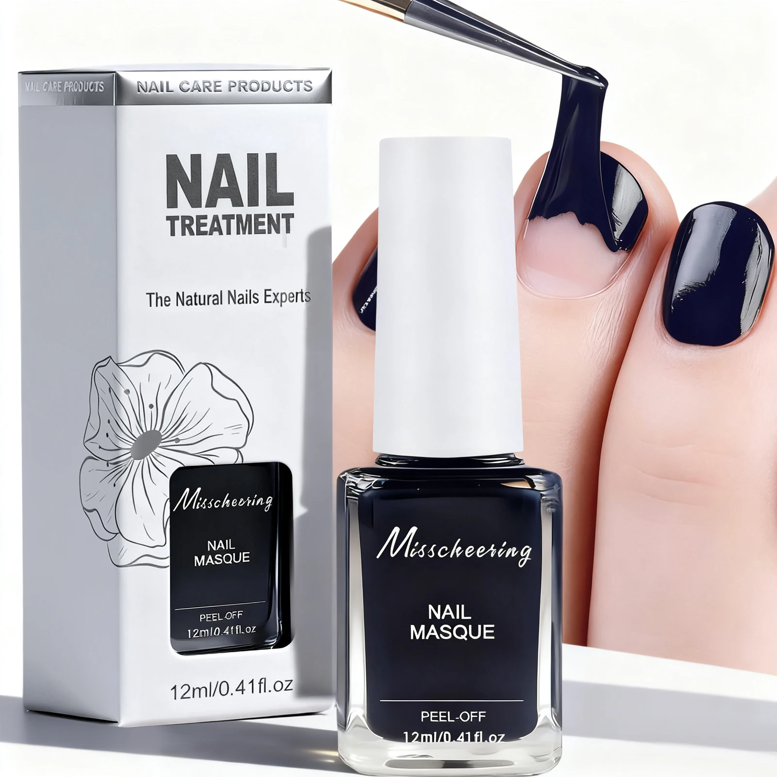 قناع أظافر جديد للتنظيف/الترطيب والإنقاذ من 3 إلى 8 دقائق طبقة أظافر سوداء قابلة للتقشير 12 مللي للعناية بالأظافر زيت مغذي