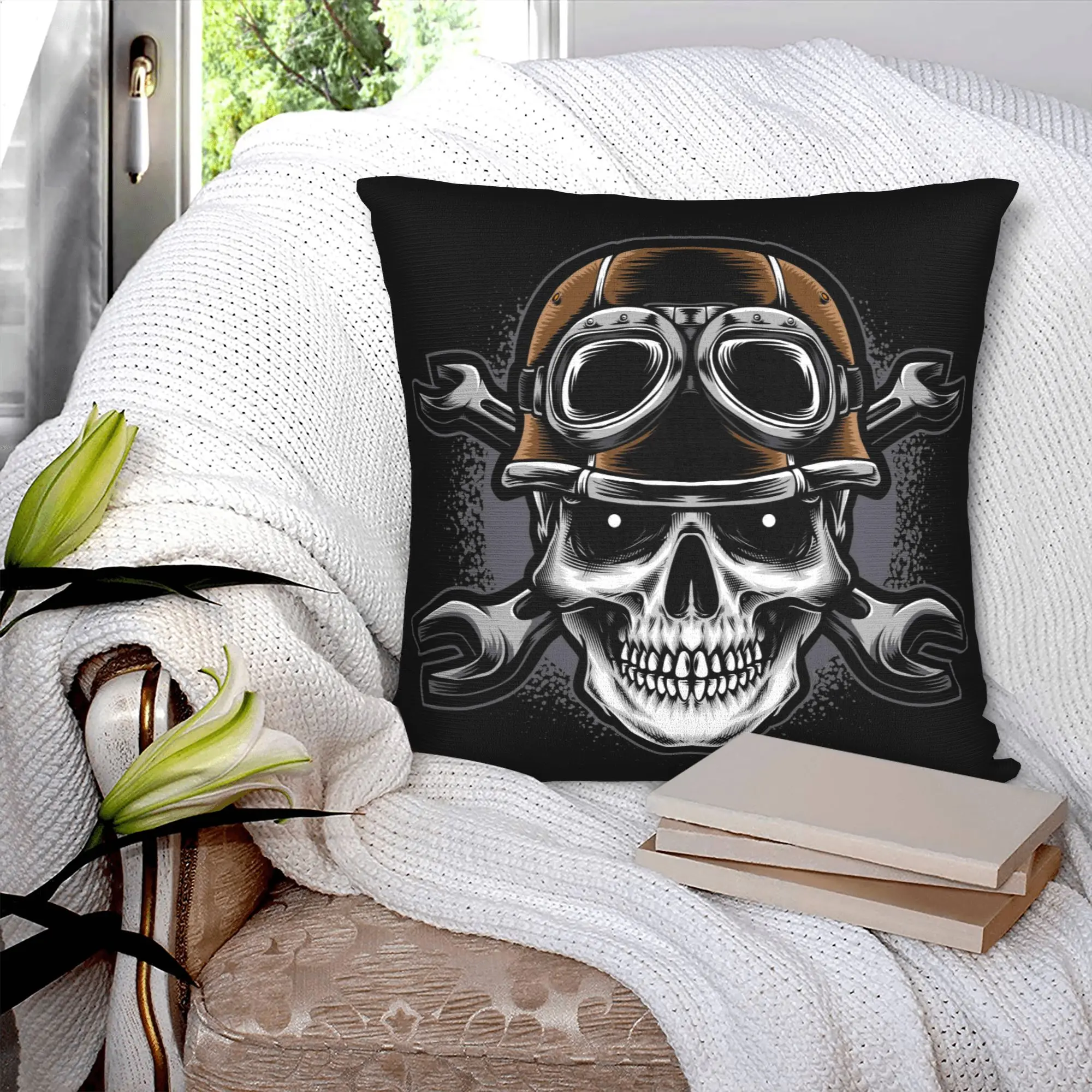 Scuba Skull Dive Diver Pillow Covers Decoration Kawaii  Cushions for Sofa Square Pillowcase