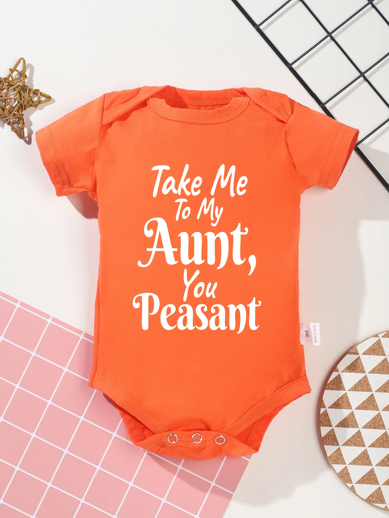 Newborn Take Me To My Aunt You Peasant Printing Bodysuit Cute Infant Jumpsuit Fashion Baby Boy Girl Short Sleeve Toddler Rompers