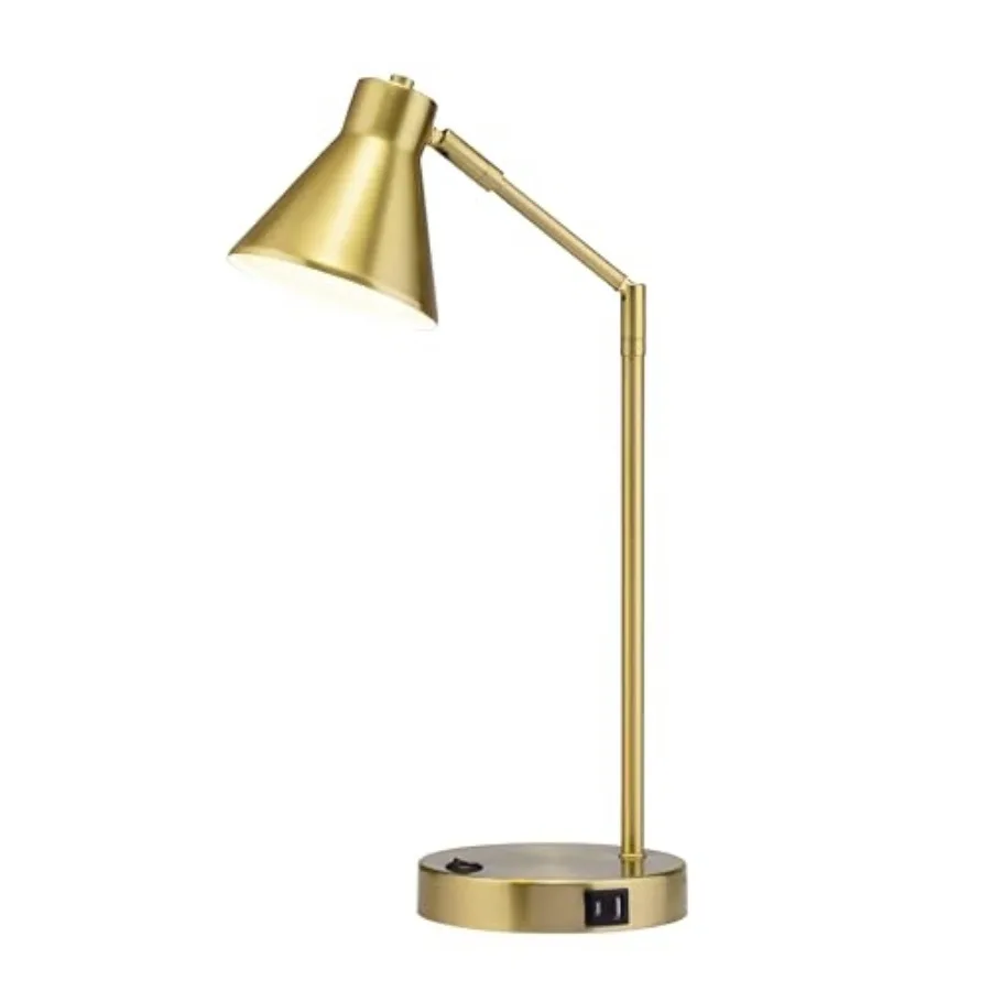 

Настольная LED-лампа Astrum с двумя USB-портами для зарядки, 100% металлический корпус, поворотные на 270 градусов кронштейны, мягкое освещение 3000K, для прикроватной тумбочки и домашнего офиса