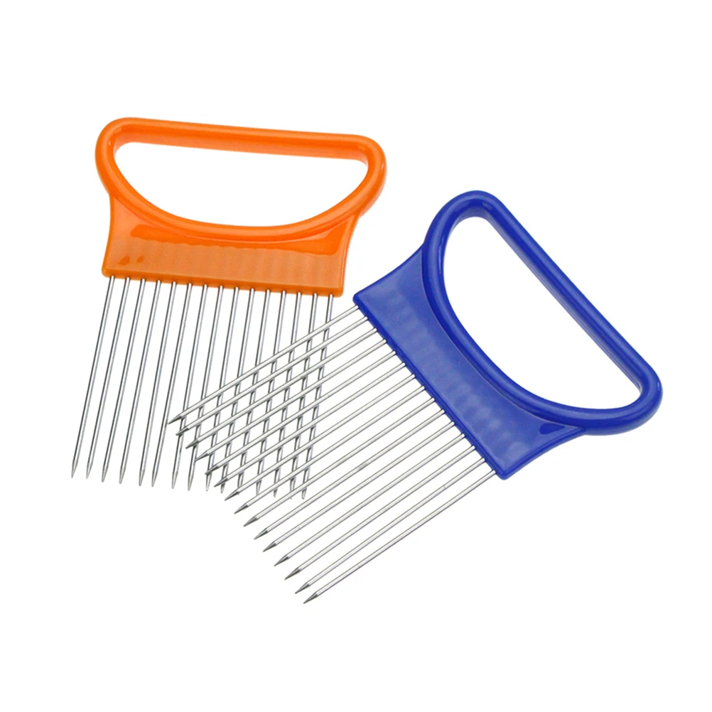 

12 Prong Stainless Steel Onion Vegetable Fruit Slice Fixer Tomato Holder Potato Chopper Kitchen Gadgets